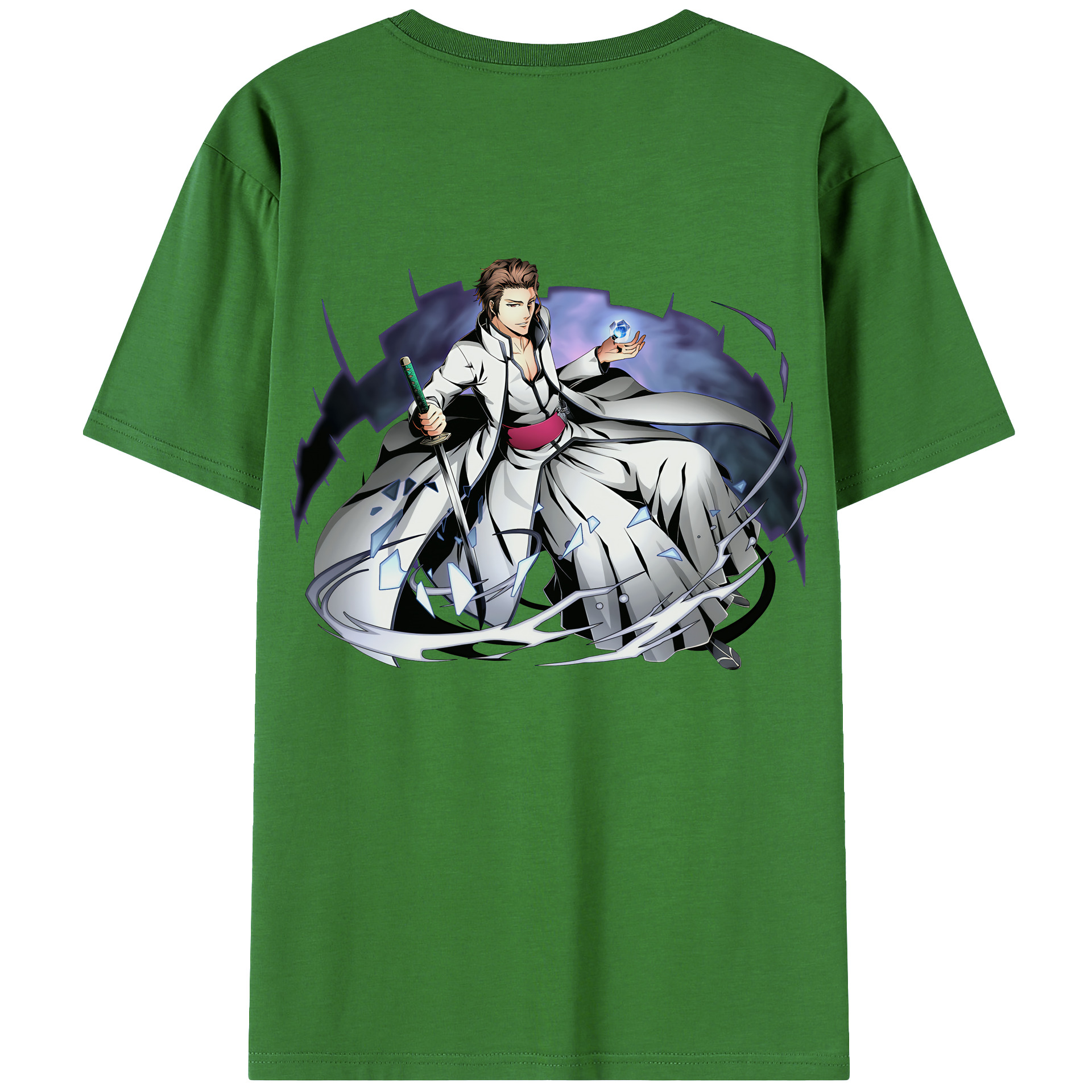 （画像用） ブリーチ 藍染 惣右介（あいぜん そうすけ） BLEACH Aizen Sousuke レディース半袖Tシャツ(バックプリント)